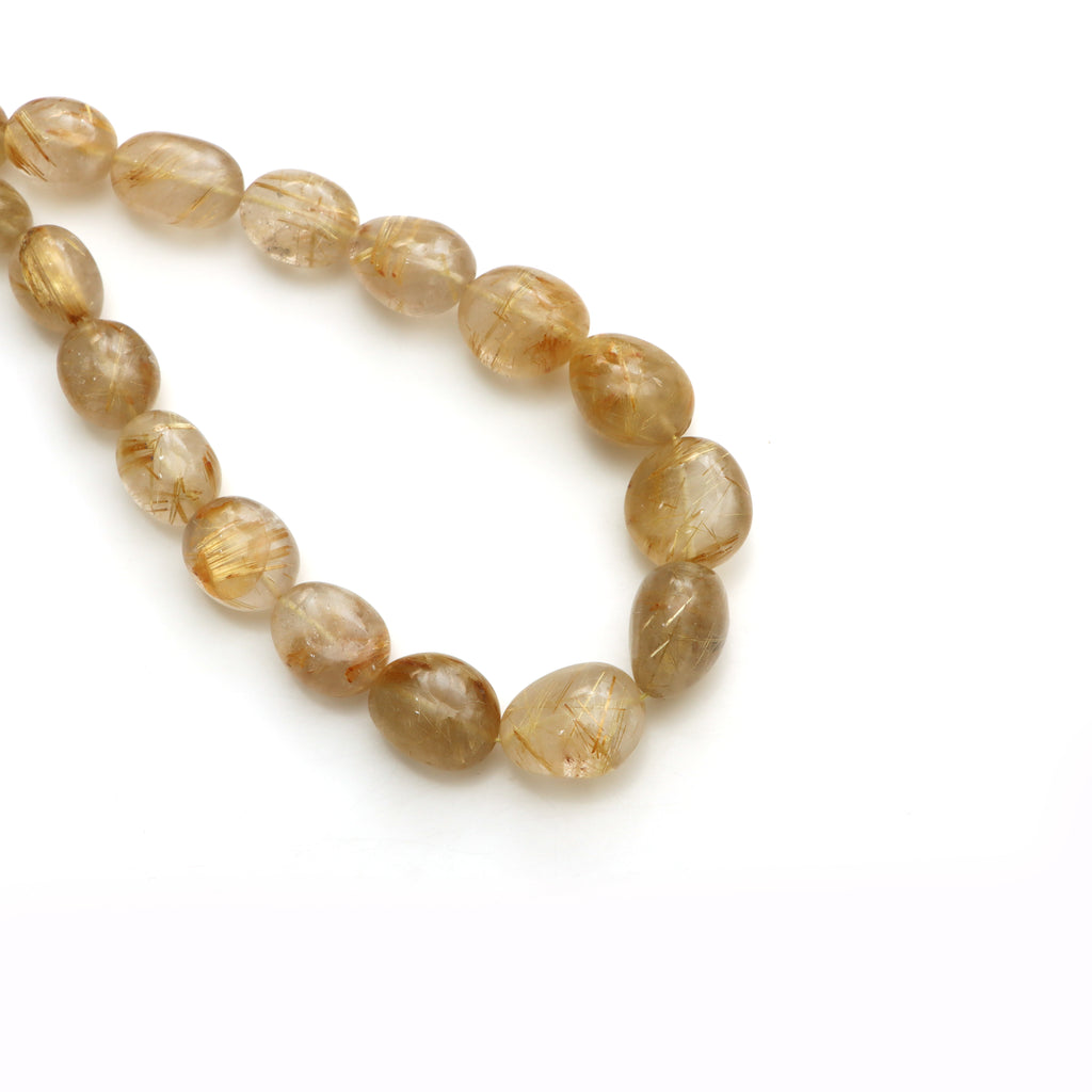 wholesale gemstone Golden Rutile Smooth Tumble Beads