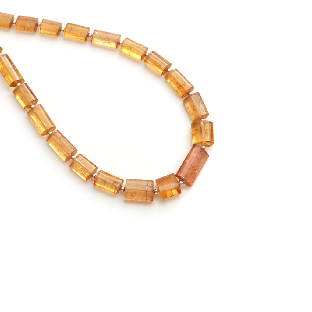 Orange Imperial Topaz Smooth Cylinder Beads