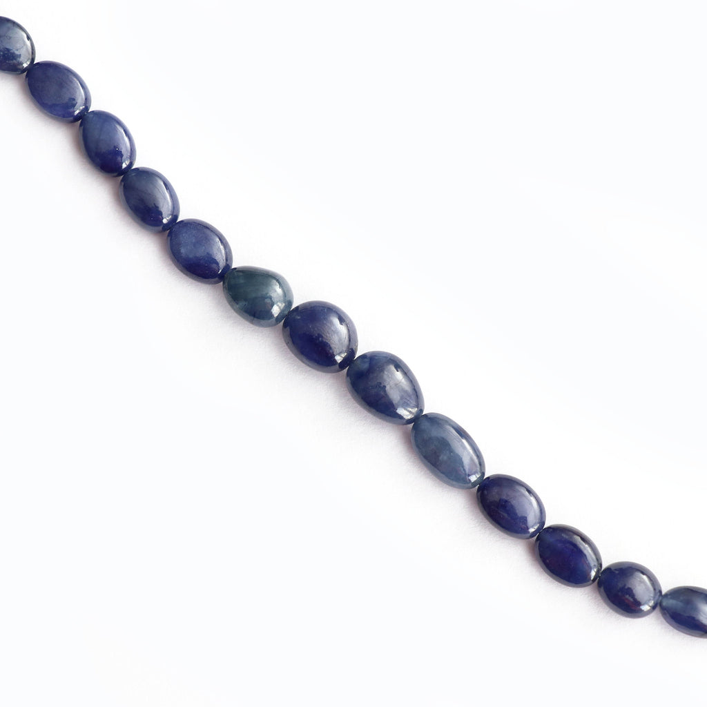 Blue Sapphire Smooth Tumble Beads - 7x9 mm to 9x12 mm - Blue Sapphire Gemstone - Gem Quality , 18 Cm Full Strand, Price Per Strand - National Facets, Gemstone Manufacturer, Natural Gemstones, Gemstone Beads