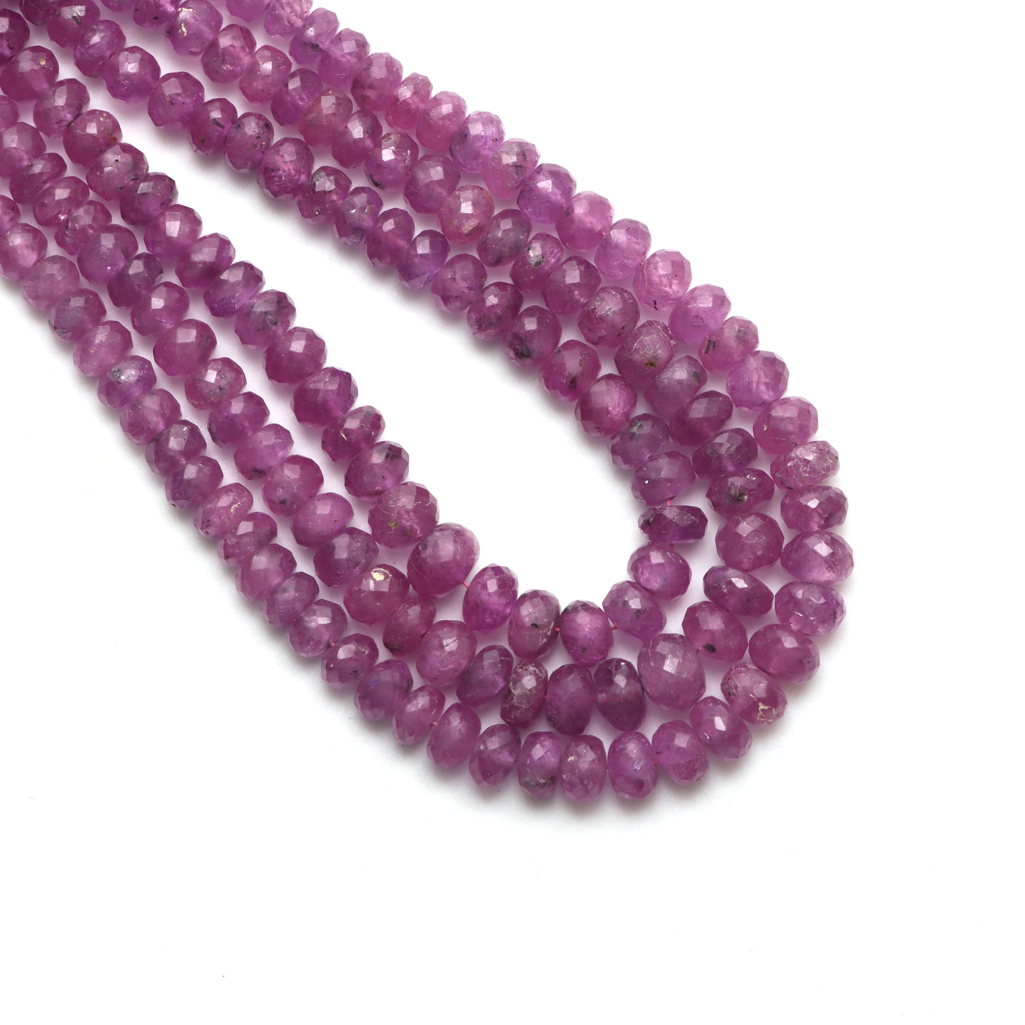 4-5mm Natural Pink Sapphire Faceted Rondelle Beads Sapphire Pink Beads outlet Pink Beads Natural Pink Sapphire Beads Wholesale Beads