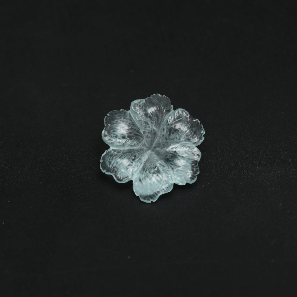 Natural Aquamarine Flower Carving Loose Gemstone, 21x21 mm, Aquamarine Flower, Aquamarine Carving Jewelry Making Gemstone, 1 Piece - National Facets, Gemstone Manufacturer, Natural Gemstones, Gemstone Beads, Gemstone Carvings