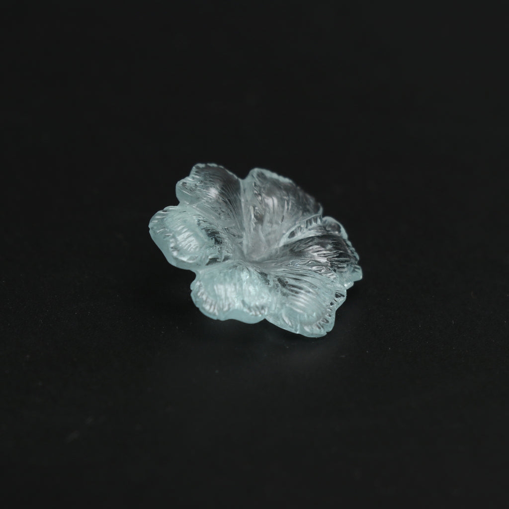 Natural Aquamarine Flower Carving Loose Gemstone, 21x21 mm, Aquamarine Flower, Aquamarine Carving Jewelry Making Gemstone, 1 Piece - National Facets, Gemstone Manufacturer, Natural Gemstones, Gemstone Beads, Gemstone Carvings