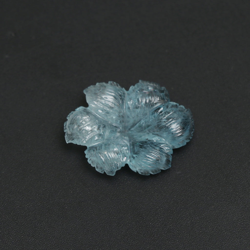 Natural Aquamarine Flower Carving Loose Gemstone, 20x26 mm, Aquamarine Flower, Aquamarine Carving Jewelry Making Gemstone, 1 Piece - National Facets, Gemstone Manufacturer, Natural Gemstones, Gemstone Beads, Gemstone Carvings