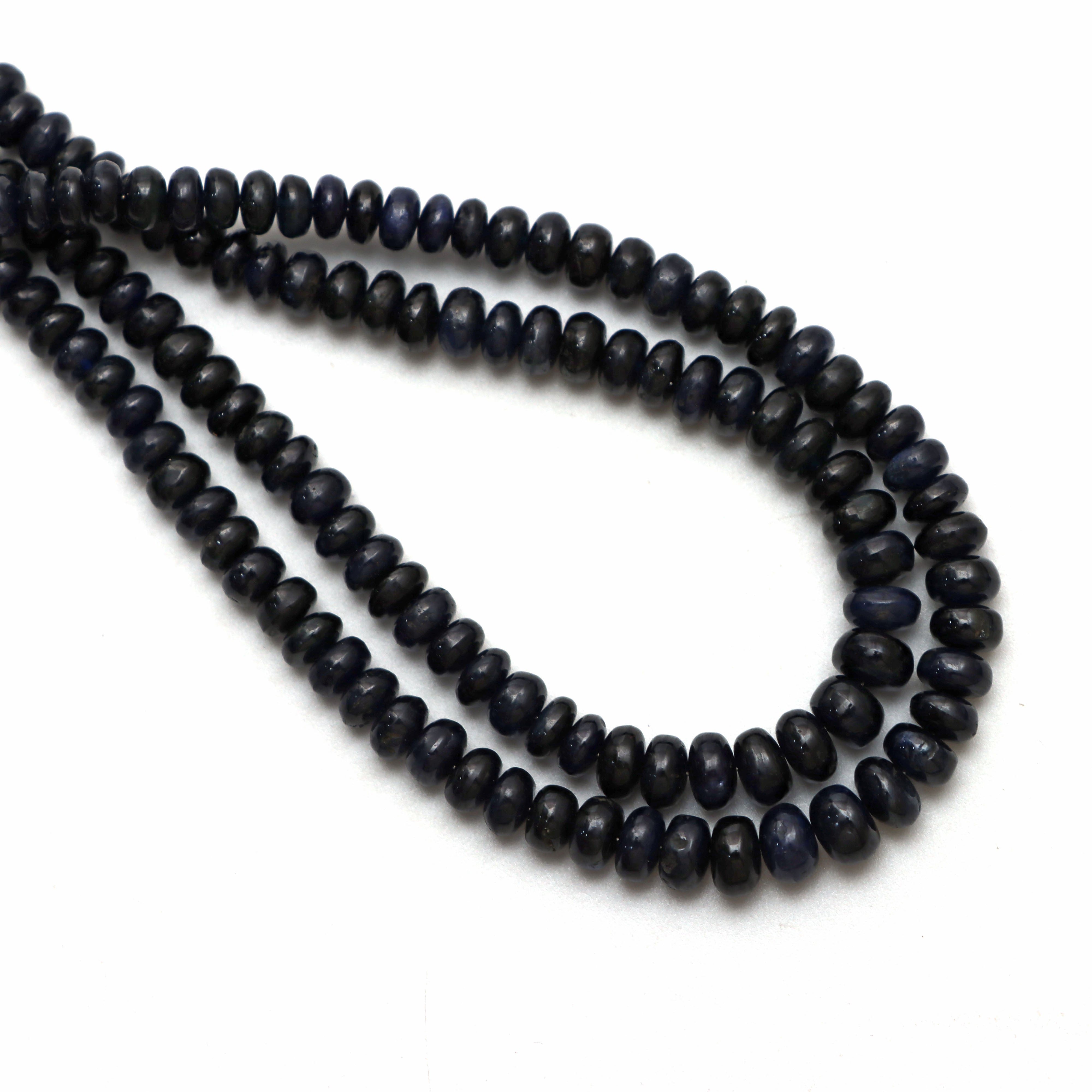 Exclusive AAA Quality Natural Blue Sapphire Beads Rondelle Faceted 3 to 4mm  Size Sold Per Strand of 8 inches Length, Precious Gemstone Beads