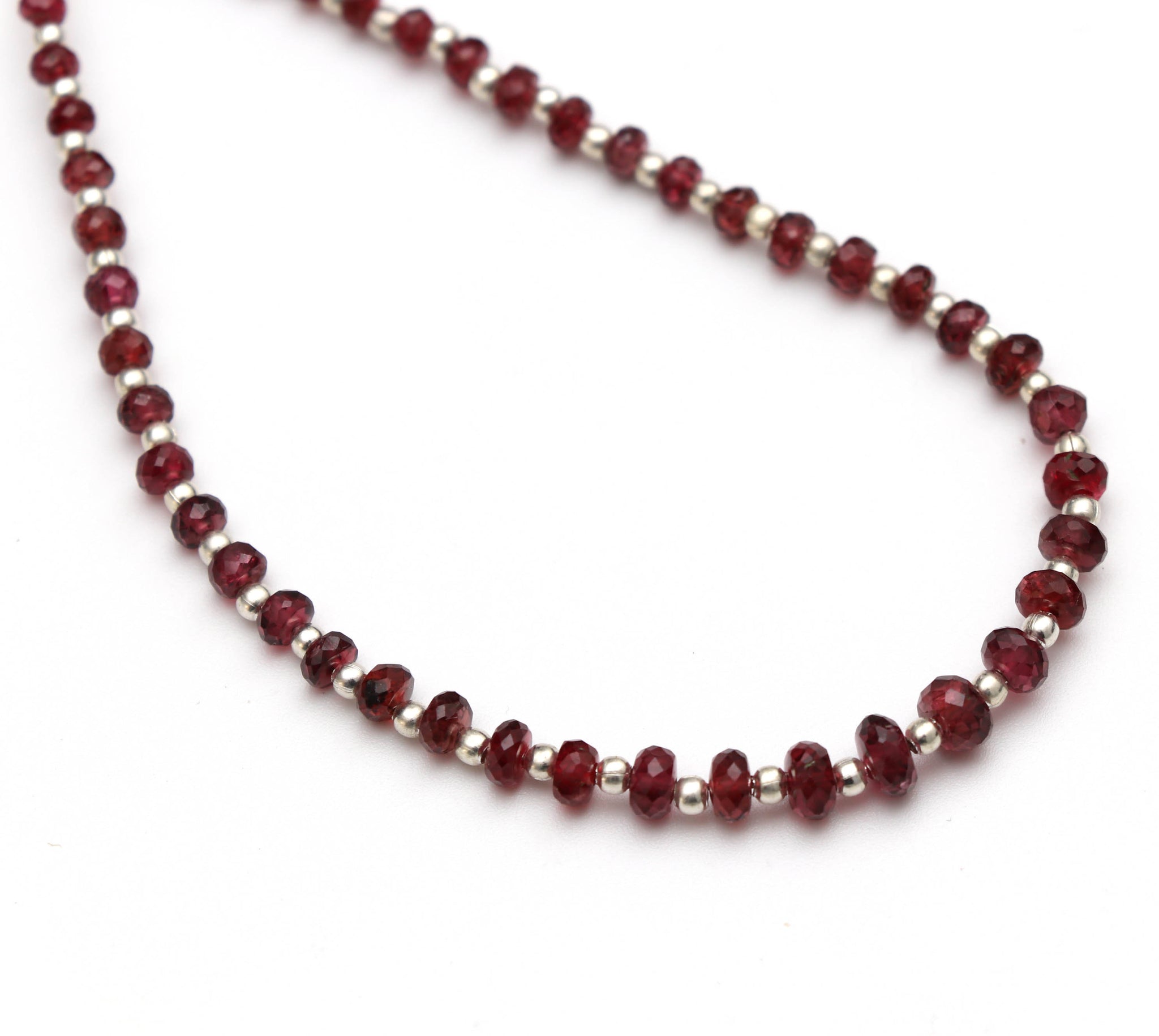 Natural newest Red Spinel Faceted Beads Gemstone Necklace